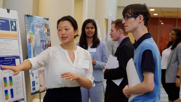Undergraduate research scholarship recipients present at the annual Student Research Conference.