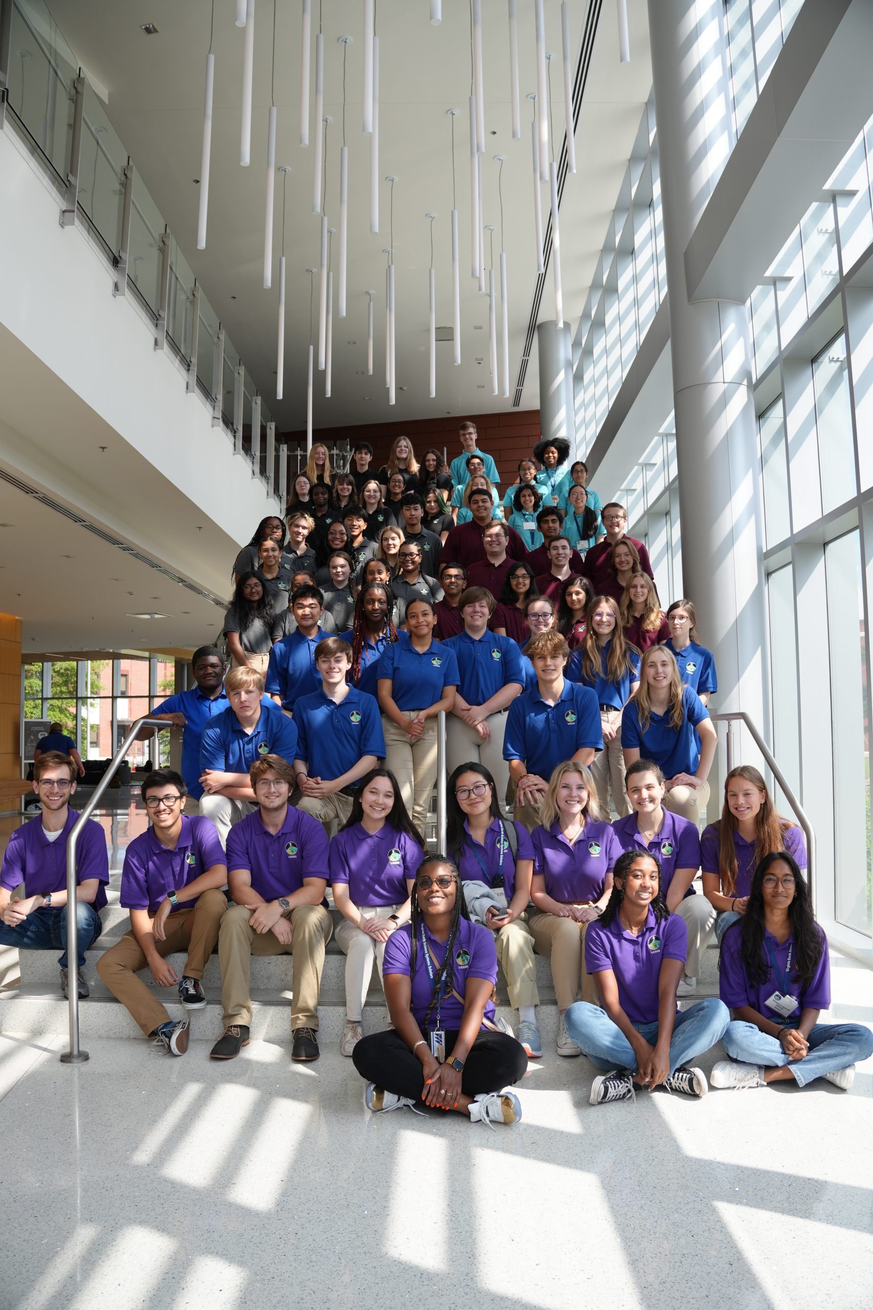 High school students on the NASA Langley campus as part of the VESSS summer camp.