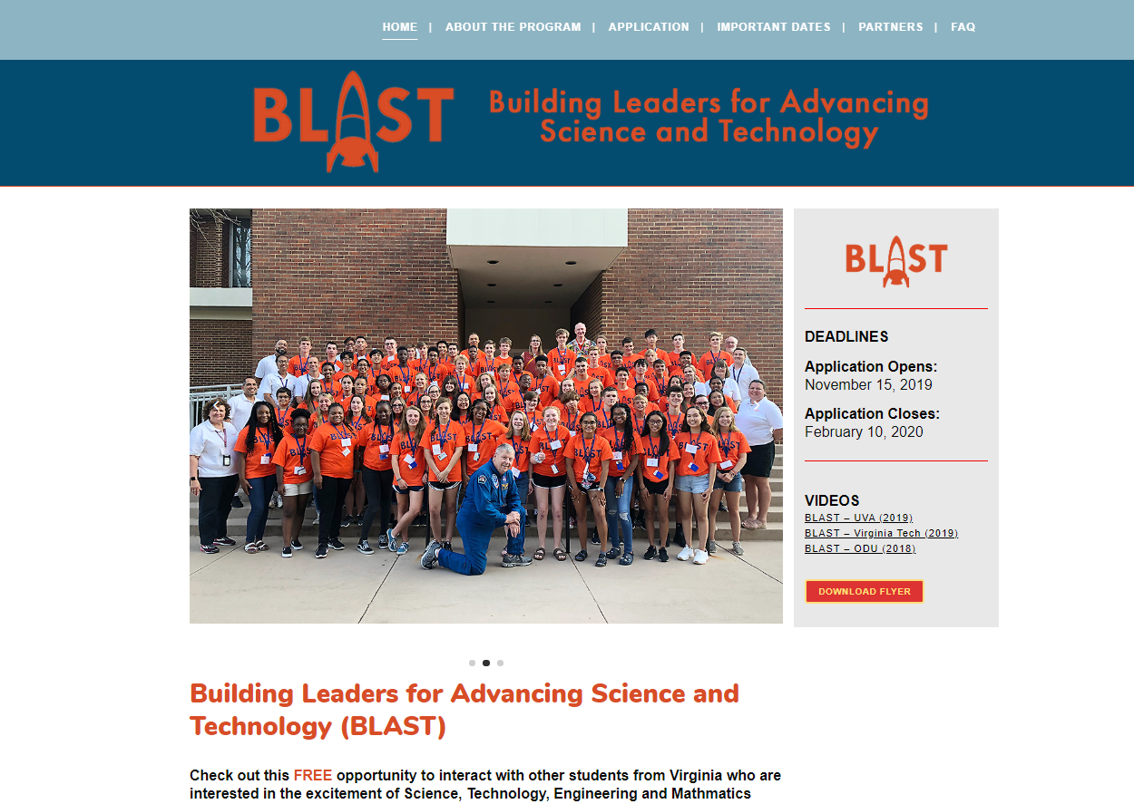 Blast Stem Program For 8th And 9th Grade Students In Virginia